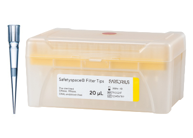 Наконечники для пипеточных дозаторов Sartorius, стерильные: SafetySpace стандартный (0,5 - 20) мкл, с фильтром, 10 × 96 шт/штатив